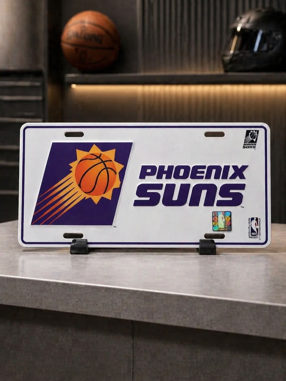 Vintage Phoenix Suns Metal License Plate. NBA Official Licensed Product